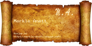 Merkle Anett névjegykártya